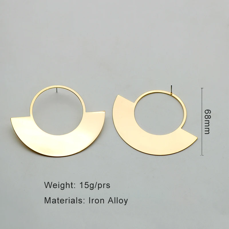 Smooth Metal Geometric Post Earrings For Women Fashion Jewelry Fancy Holiday Accessories Wholesale Trendy New Style Gift 2023662