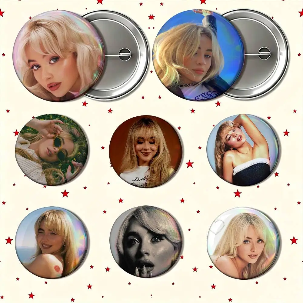 Popular Sabrina Carpenter Singer Cool 25mm 32mm 44mm 58mm Anime Badges Brooches DIY Pins Decorations Birthday Gifts