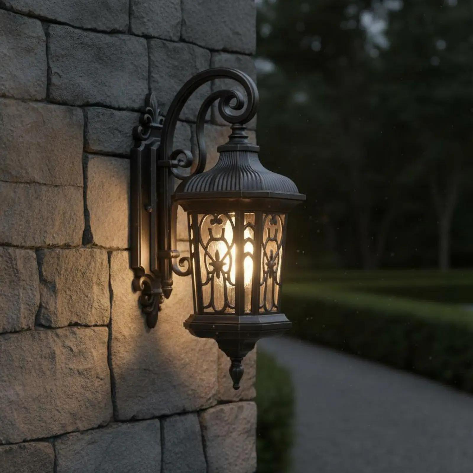 Vintage Waterproof Wall Lamp Outdoor Aluminum Decorative Wall Light Sconce for Home Entrance Porch Pathway