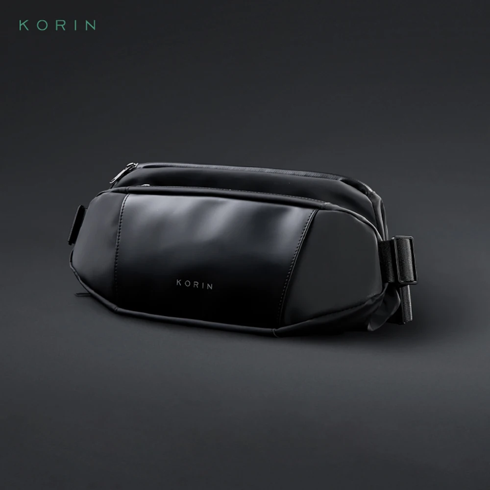 KORIN-bandolera de hombro para hombre, bolso de pecho minimalista de PU, repelente al agua, para viaje corto, 2022