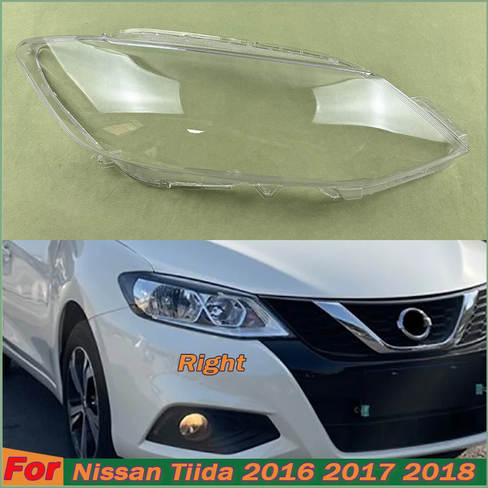 

For Nissan Tiida 2016 2017 2018 Headlight Cover Lens Headlamp Lamp Shell Transparent Shade Plexiglass Replace Original Lampshade