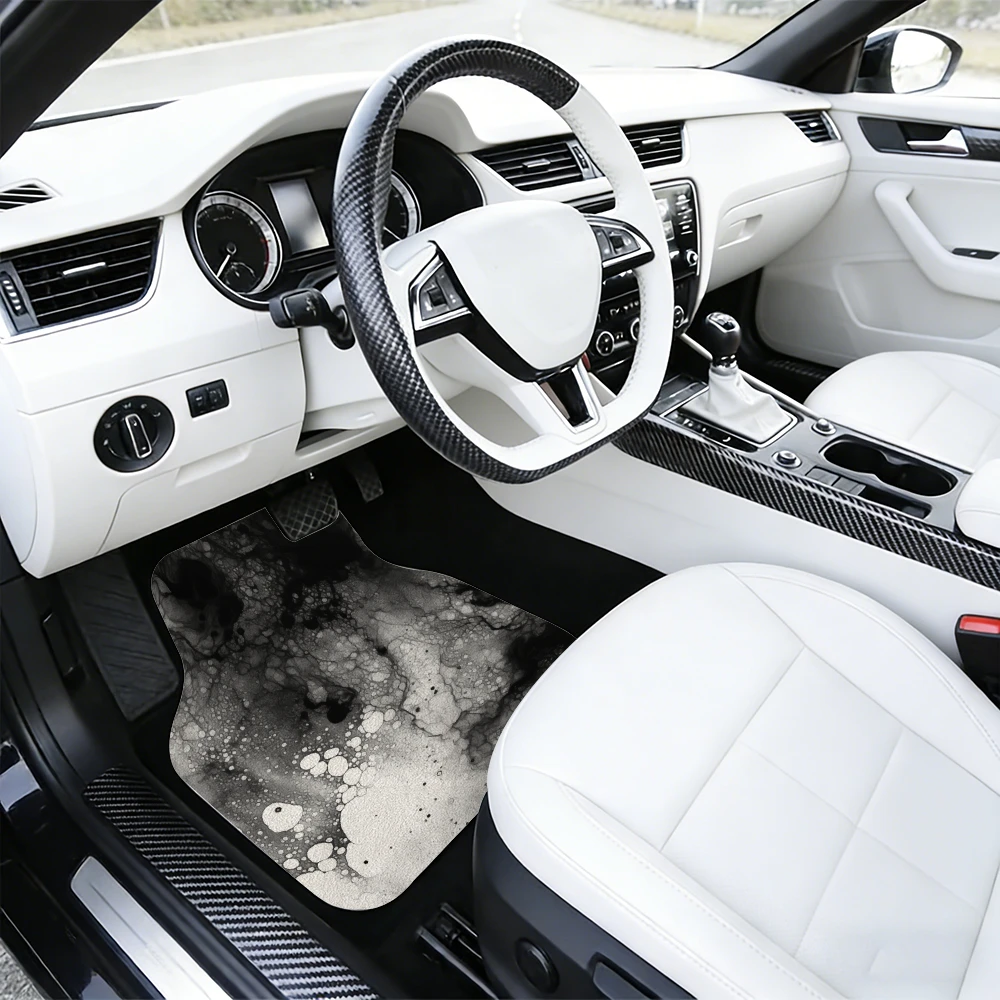 Abstract Pattern Car Floor Mats Crystal Velvet Material 4pcs Car Floor Mat Set Of 1 Trunk Mat Travel Accessory Playful Design Pr