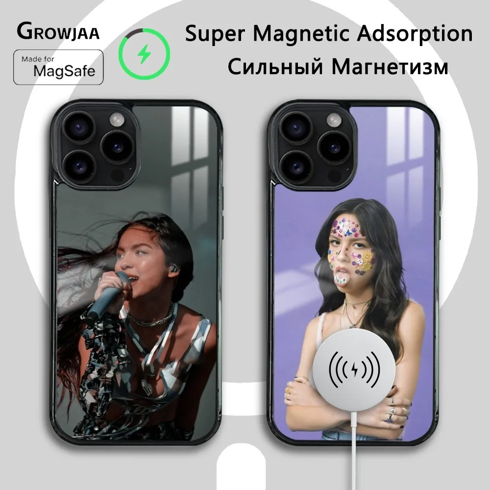 O-Olivia R-RodrL-Igo Pop Singer Phone Case For iPhone 16 15 14 13 12 11 Pro Max Plus Mini Magsafe Mirror Wireless Magnetic Cover