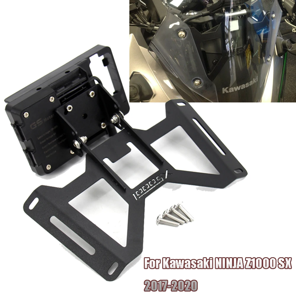 

For Kawasaki NINJA Z1000 SX Z1000SX Motorcycle Mobile Phone Navigation Bracket USB Charging 2017-2021 2021 2020 2019 2018 2017