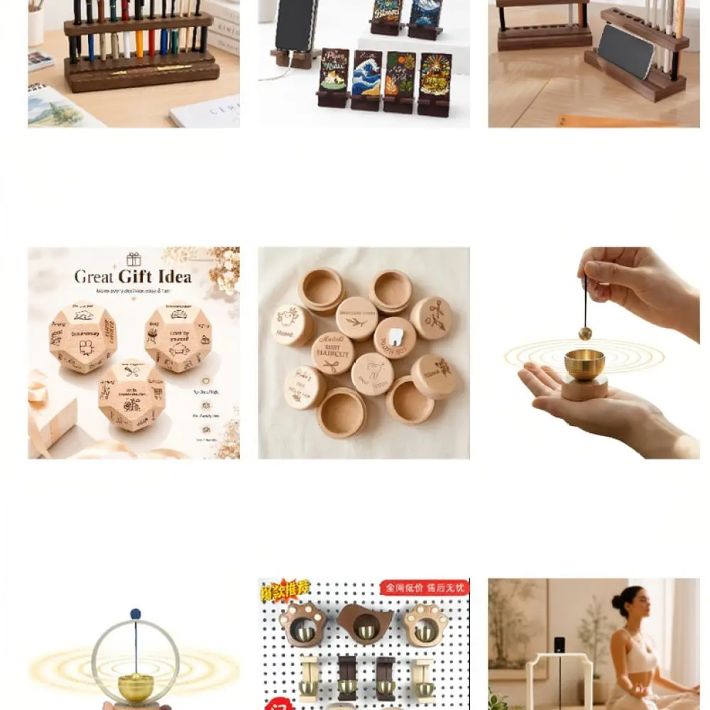 Wooden Acorn Toothpick Box Japanese Minimalist Mushroom Container Cotton Swab Organizer Elegant Home Table Decor