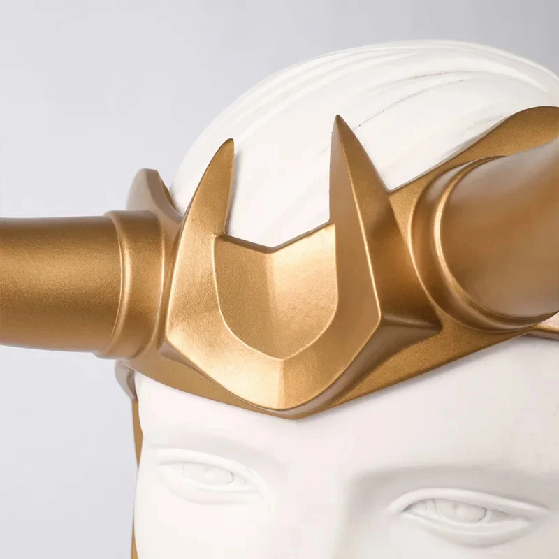 CyRagnarok Loki Helmet Horns Latex Crown Mask Halloween Cosplay Costume Props for Adult Men Women Anime