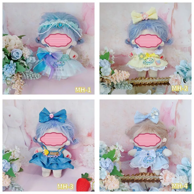 20cm Cotton Doll Clothes Suit 1/7 Fat Body Wearable Lolita Skirt Summer Doll Dress Up Set Doll Accessories