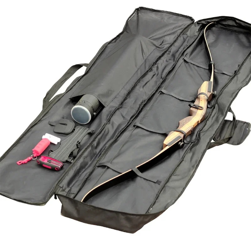 1pc Archery Hunting Canvas Bow Bag Shoulder for Recurve Bow Holder Target Shooting Bow Carrying Case Knapsack Rucksack