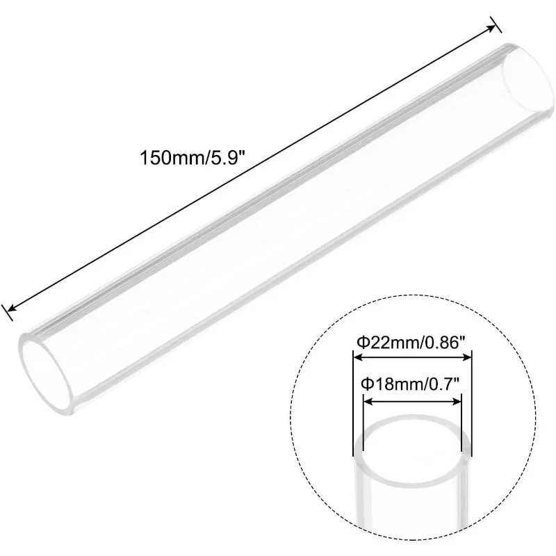 Naxilai Acrylic Pipe Clear Rigid Round Tube 18mm(0.71