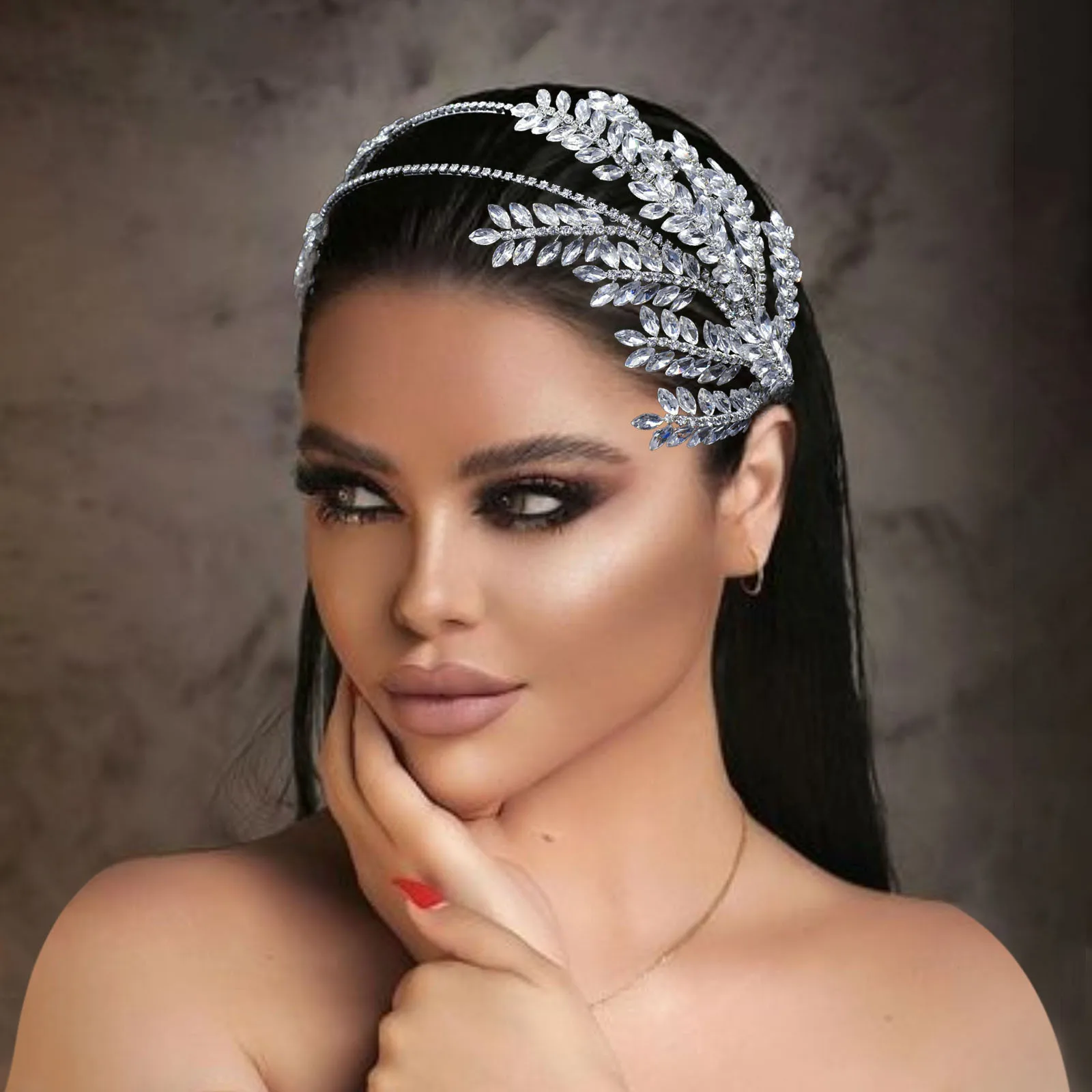 DZ019 Rhinestone Bridal Headband  Women Hair Jewelry Wedding Headpiece Bride Hair Accessories Handmade Hairbands Bride Headdress image 3