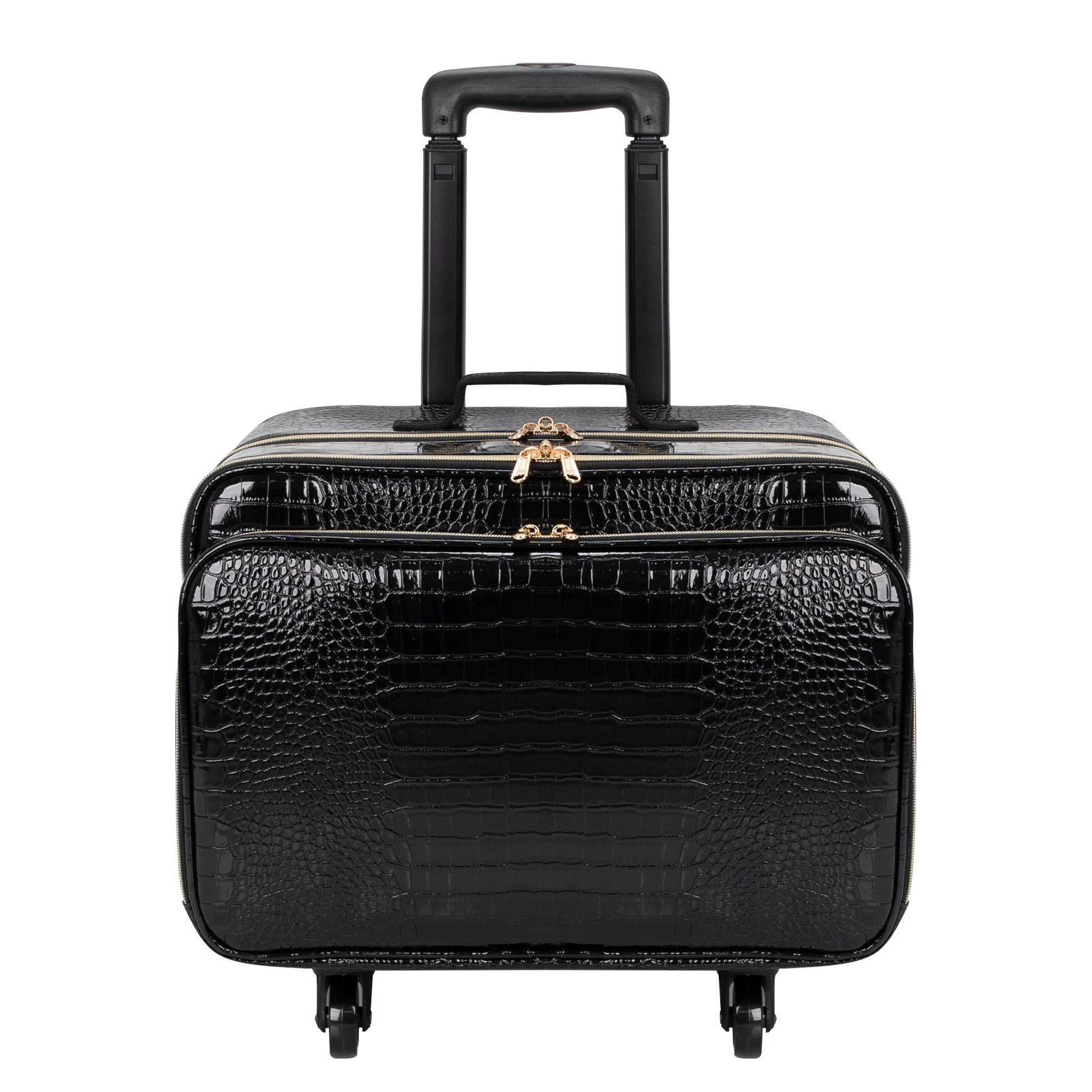 for Relavel Hair Makeup Salon Organizer Leather Trolley Suitcase for Barber Rolling Makeup Hairdressing Train Case