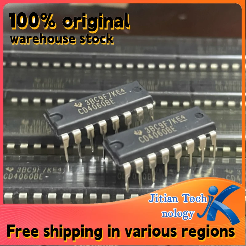 10PCS 100% New CD4060BE 16-PDIP CD4060 Counter/Divider Oscillator Chip Channel direct sales