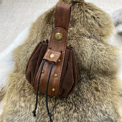 Bolsa para dinero Vintage Medieval Unisex, riñonera con cinturón, accesorios para disfraz, bolsa con cordón para Cosplay de piel sintética, monedero portátil