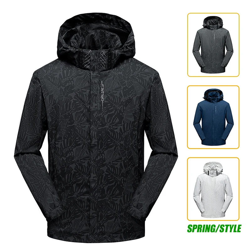 

Спортивная куртка с капюшоном, мужская весенняя новая повседневная куртка, мужская трендовая водонепроницаемая уличная куртка, мужская одежда для бега, пешего туризма и верховой езды