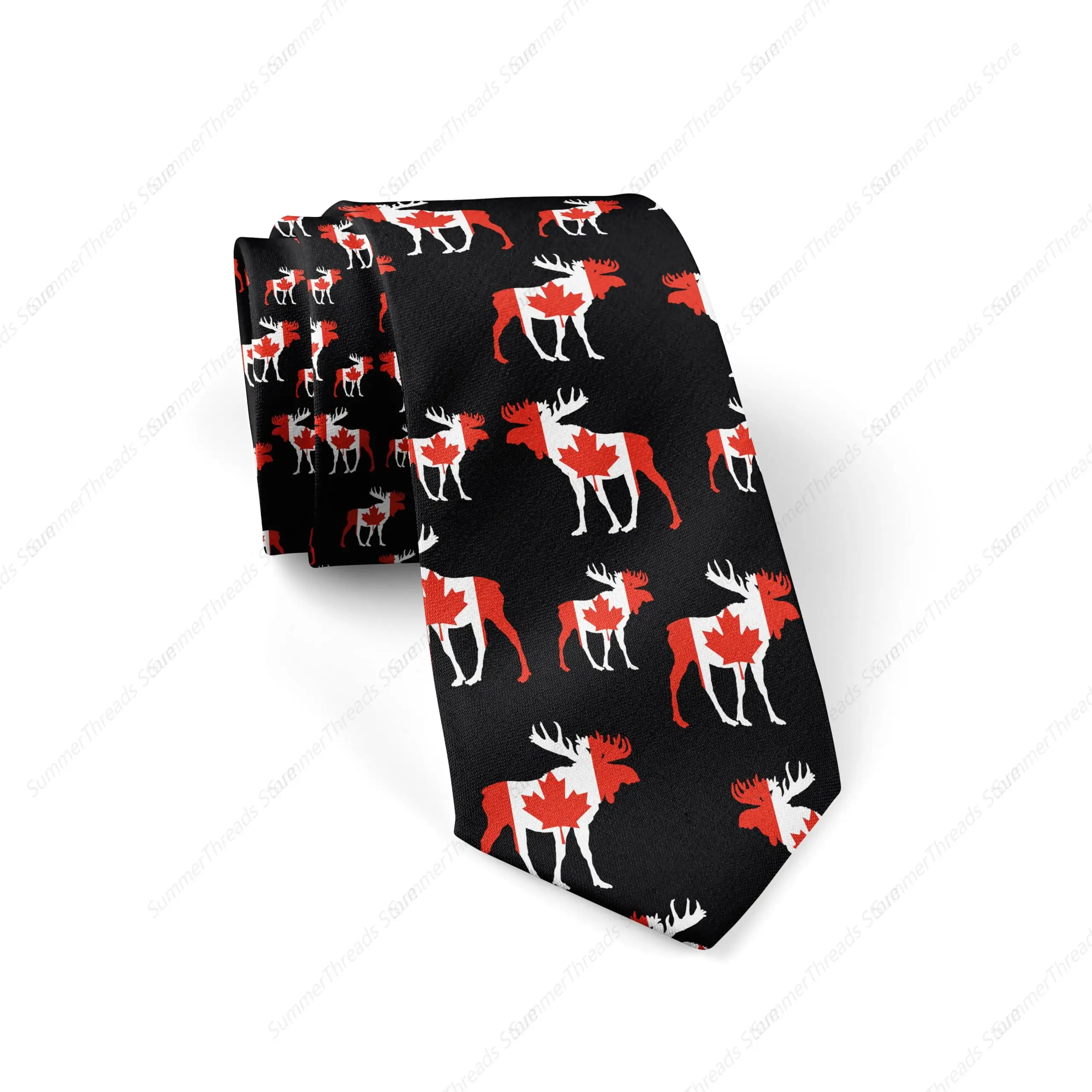 Men'S Neckties Tie Fashion Tie Print Canadian Maple Leaf Novelty Neck Ties For Every Outfit