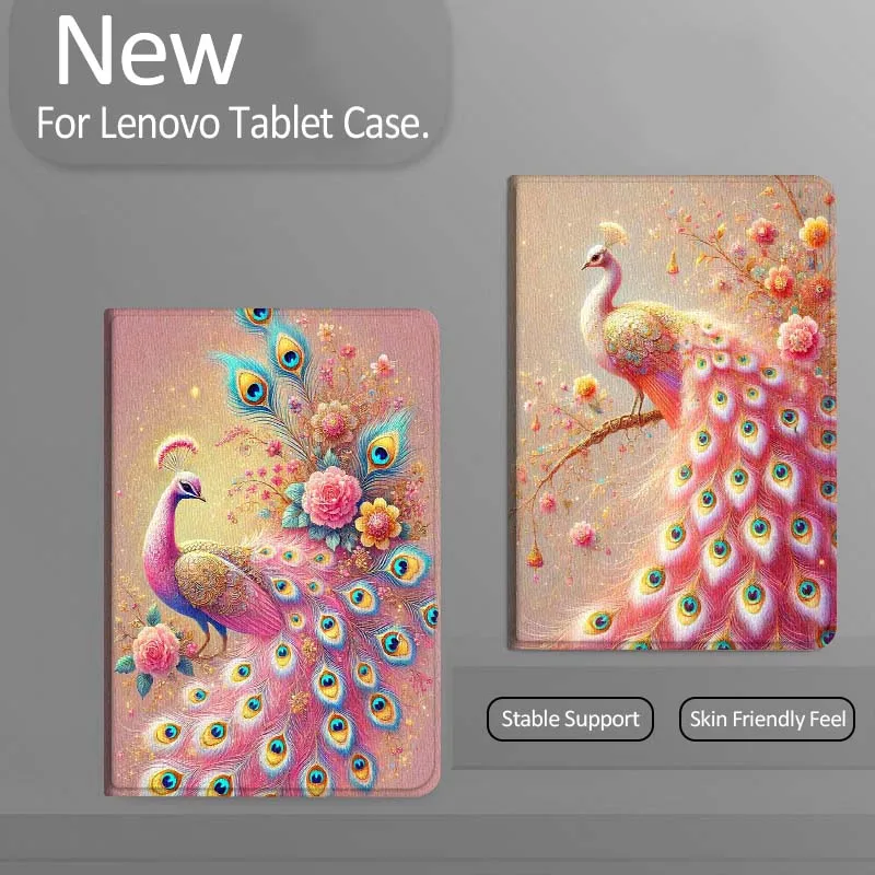 

Sparkling Peacock Flower Art For Xiaoxin Lenovo Tab Pad K11 K10 M10 P11 3rd Plus Pro Legion Y700 Y900 Gen4 2 Tablet Case Gift