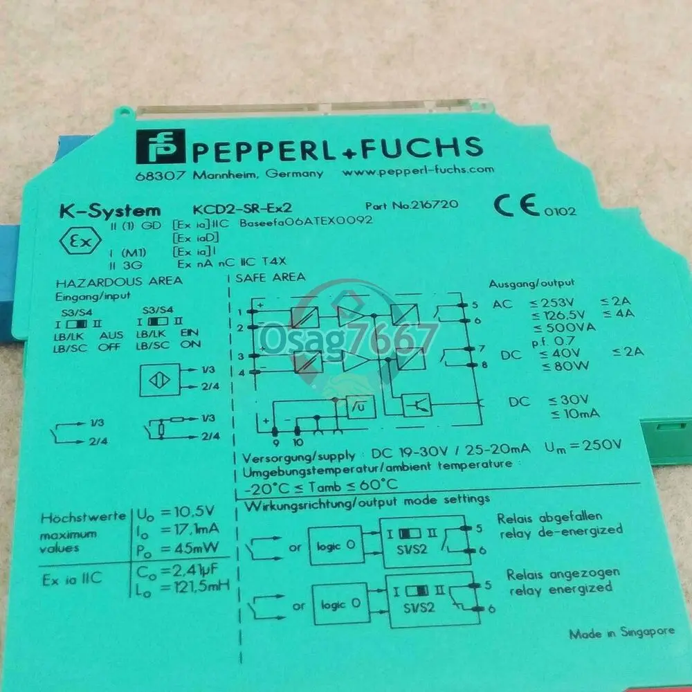 Een Nieuwe Peperl + Fuchs KCD2-SR-Ex2 Veiligheidsbarrière