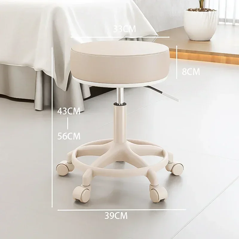 Salon Chair Hair Stylist Chairs Living Room Swivel Wheels Nail Rotating Professional Hairdressing Barbershop Cadeira De Barbeiro