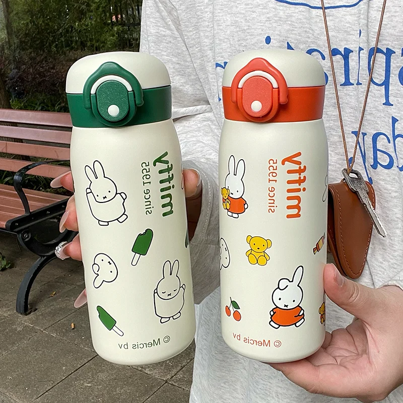 

Оригинальная изолированная чашка Miffy, мультяшная портативная высококачественная изолированная чашка Kawaii из нержавеющей стали 316, подарок для девочек и студентов