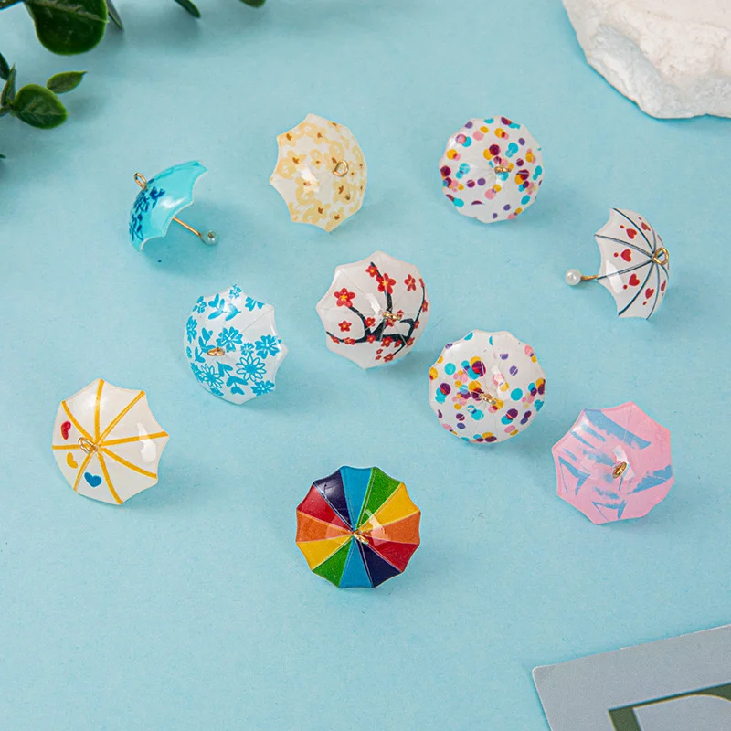 Wholesale 40pcs/lot flowers pattern print cartoon umbrella shape acrylic beads charms diy jewelry pendant accessory