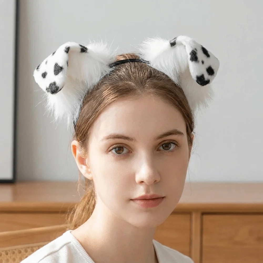 Artificial Cosplay Animal Dog Ears Headband Furry Realistic Lolita Ears Headwear Reusable Artificial Cosplay Headband Carnival