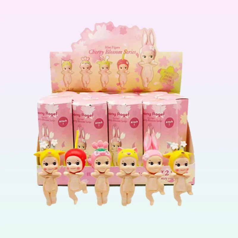 Nova venda quente festa anjo caixa cega flor de cerejeira série anime figuras ornamentos bonecas fãs crianças presente aleatório