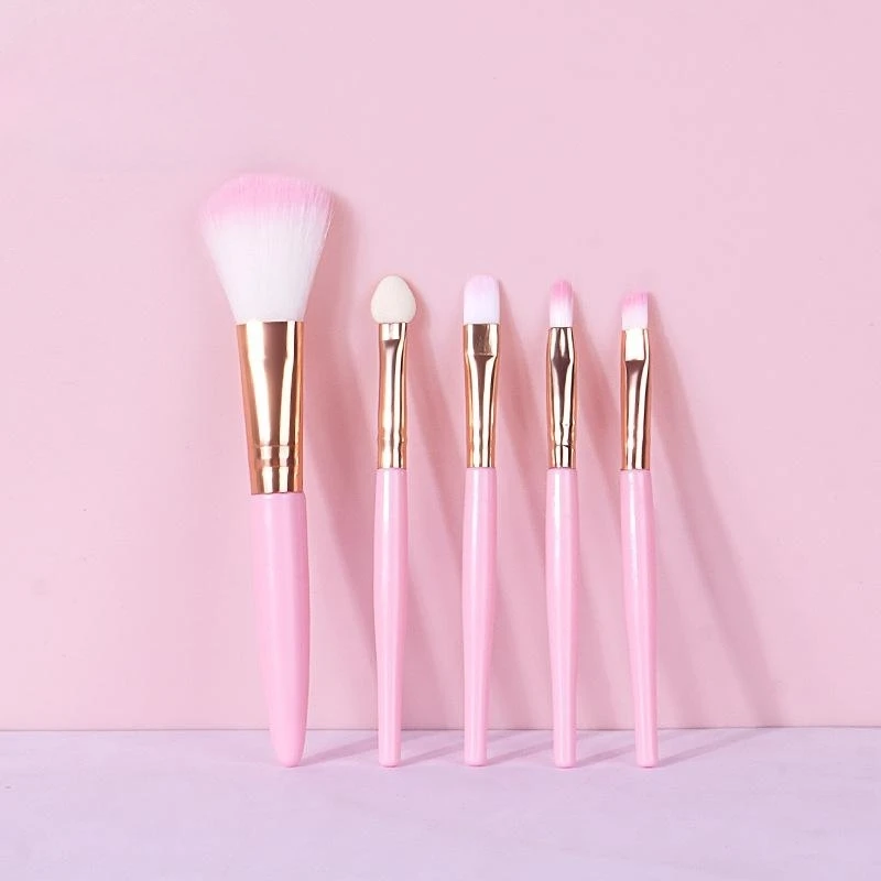 5pcs/set Beginners Makeup Brush Kit Make Up Brushes Tools Concealer Blush Eyeshadow Brush Lip Brush Delicate Soft Beauty Tool