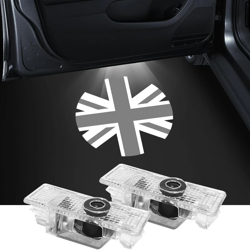 NEW For Mini F55 F56 F57 R55 R56 R57 R58 R59 R60 R61Union Jack Car Door Welcome Lamp LED Emblem Projector Lights Car Accessories