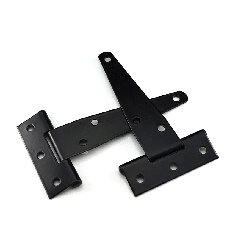 4-12inch 6PCs T Strap Door Hinges Gate Hinges Black Barn Door Gates Tee Hinge Wrought Hardware