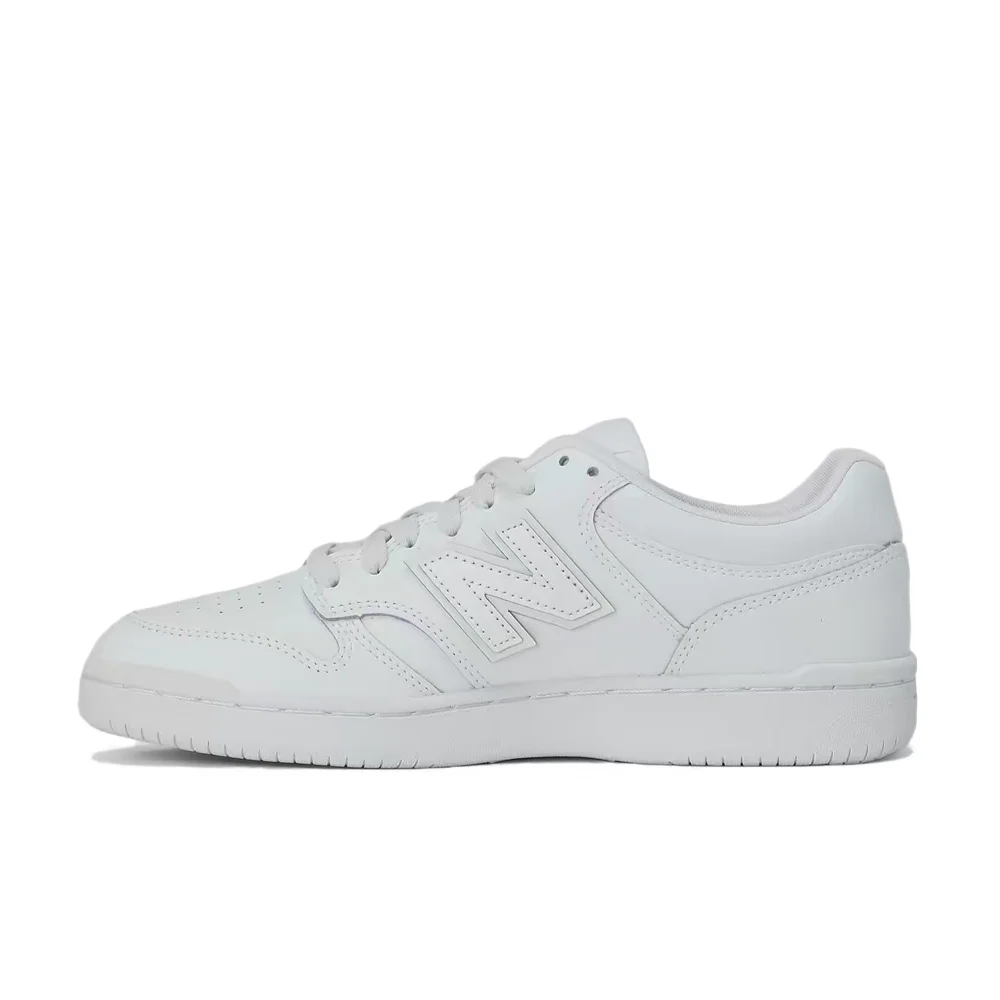 New Balance NB480 Unisex Low-Top Sneakers – White, Two-Layer Cowhide/Synthetic Leather, Comfortable & Versatile BB480L3W