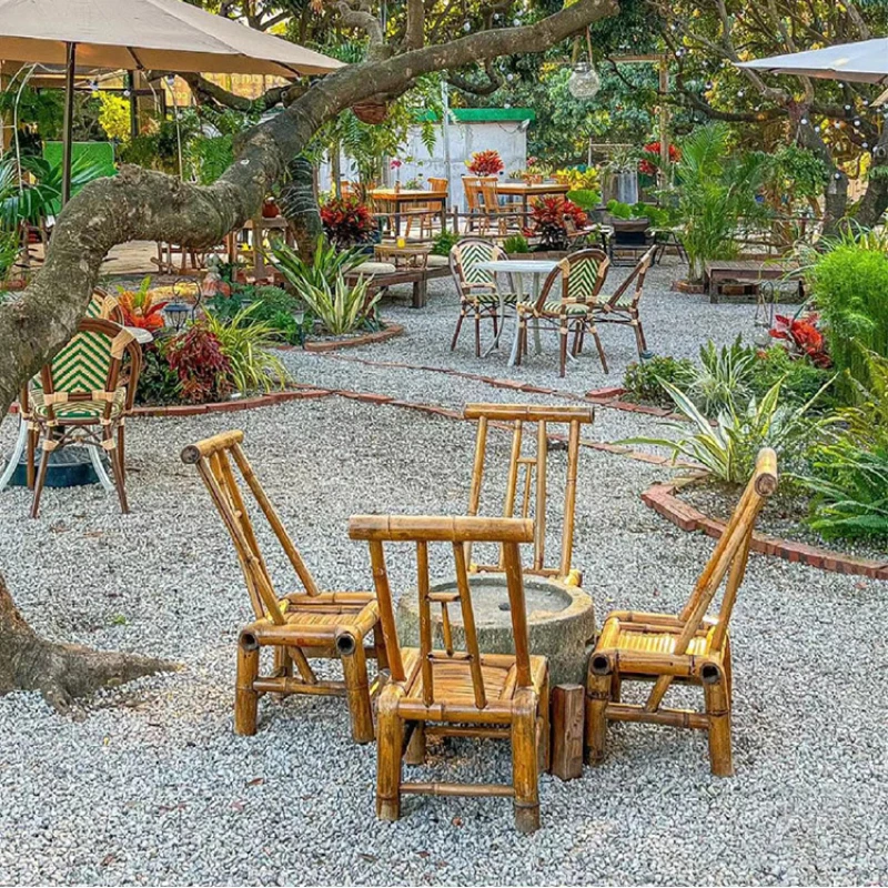 Rural bamboo chairs, special bamboo chairs, back chairs for tea houses, hand-woven old-fashioned bamboo chairs