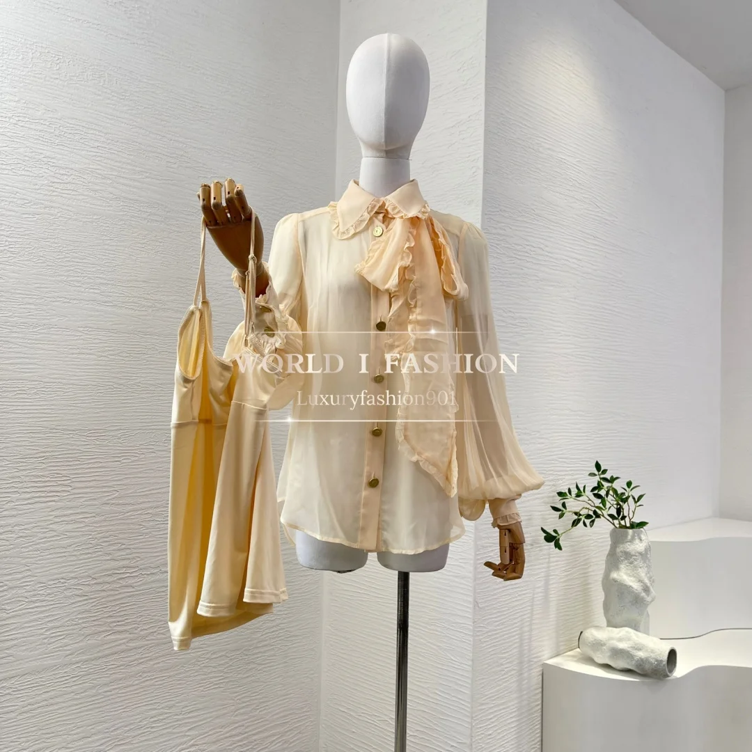 

2025 New Fashion Khaki Casual Basic High Quality Skirt and Bouse Can Match