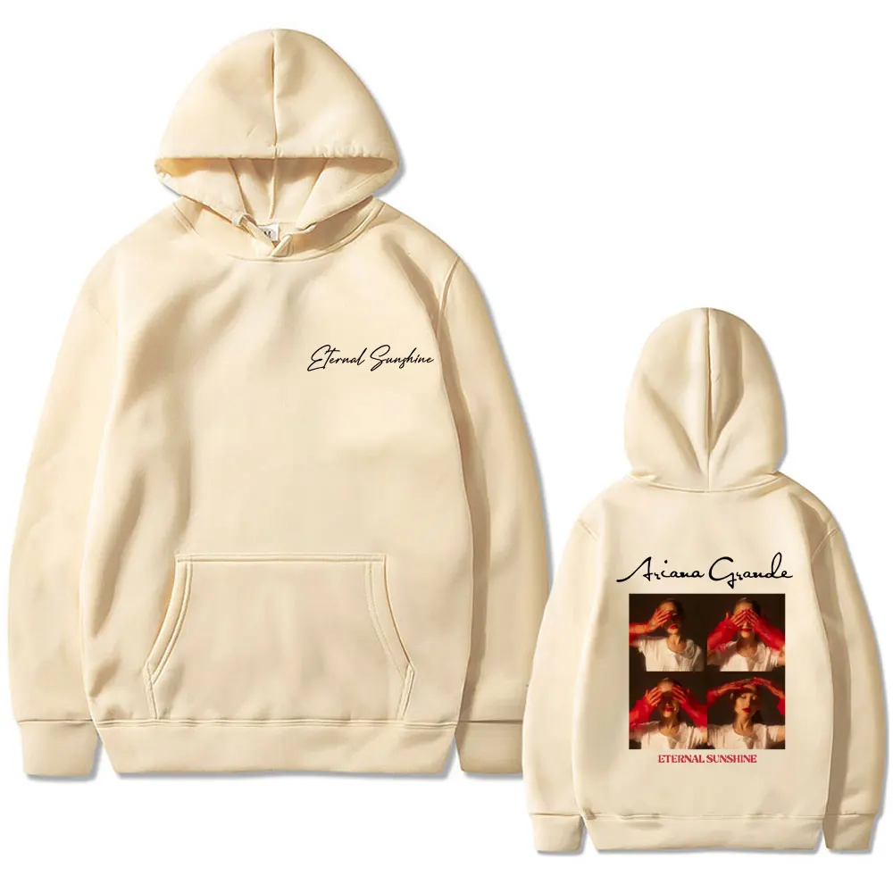 Singer Ariana Grande Eternal Sunshine Print Hoodie Male Fashion Fans Trend Streetwear Men Women Fleece Cotton Oversized Hoodies
