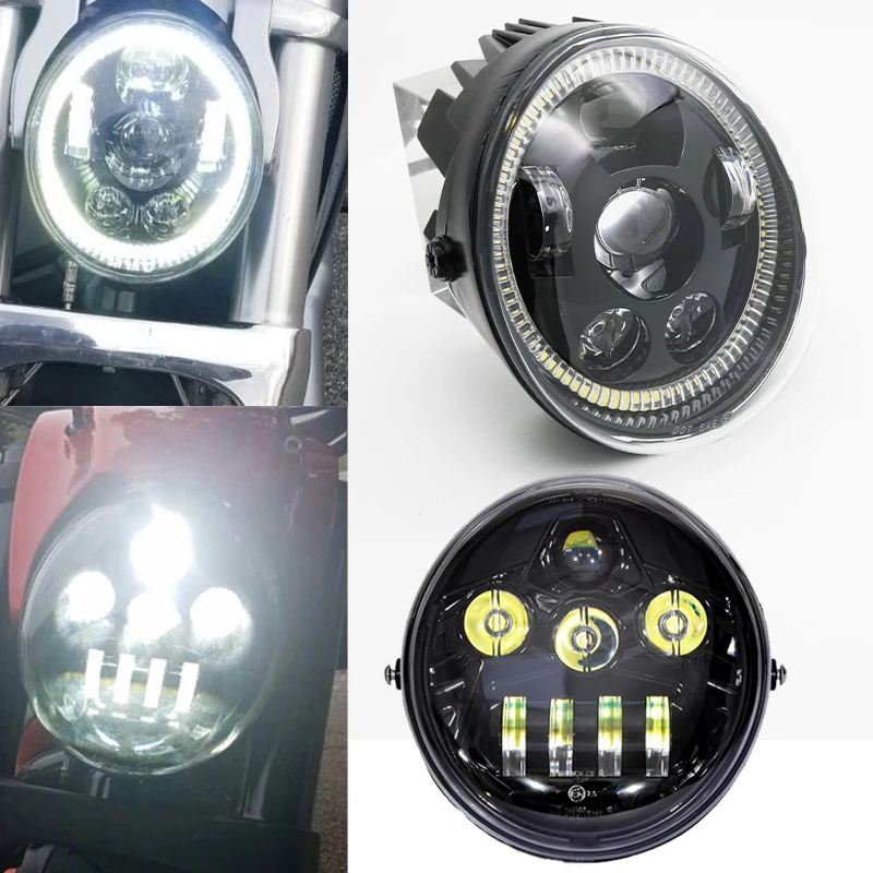 

Black LED Protector Headlight Fit for VRod V-Rod VRSCA VRSCF