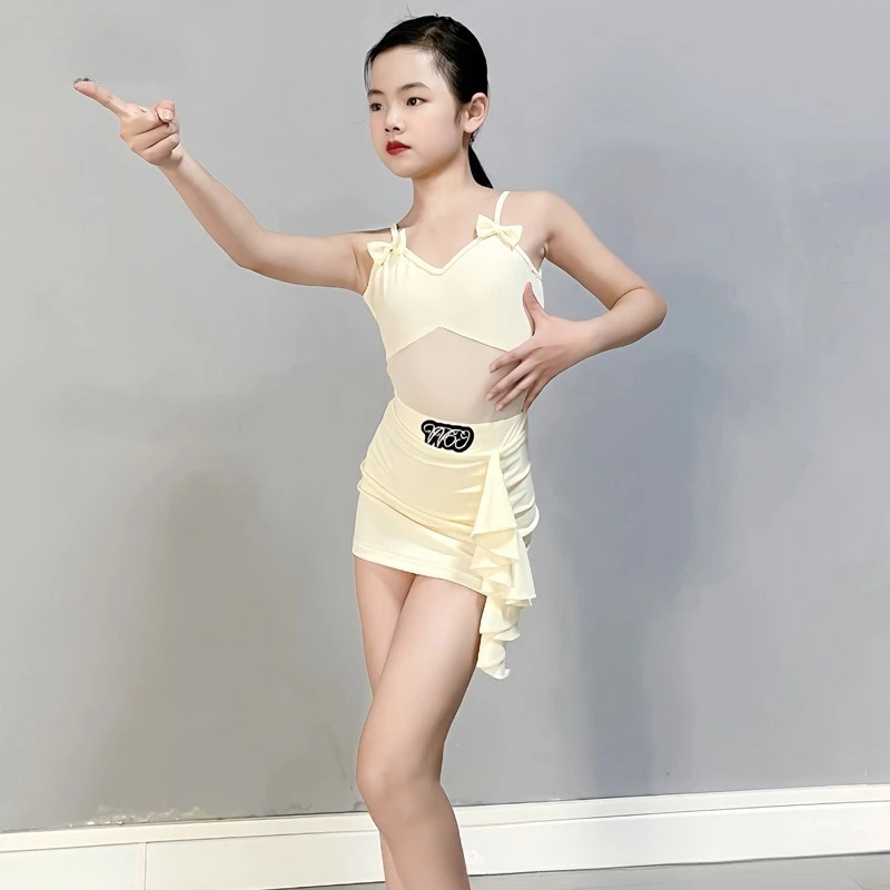 

Детская одежда для занятий латинскими танцами, юбки для тренировок по танцам для девочек