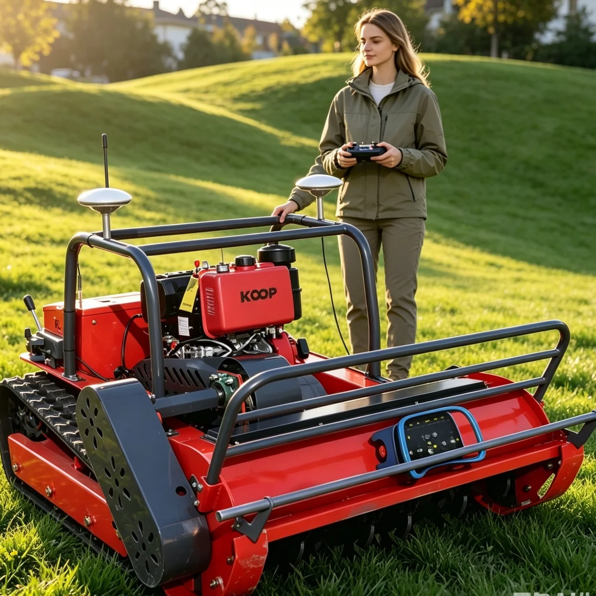 

Customized Hilly Area Special Petrol Lawn Mower Remote Control Robot Flail Lawn Mowers Efficient Grass Trimmer Robot