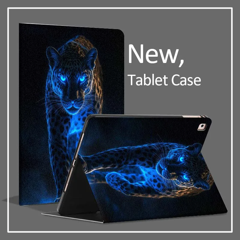 Creative Leopard Design Pattern Fashion For Xiaomi Poco Redmi Pad 8 2 4 C1 6 6S 7 7S SE 9.7 14 11 11.2 Inch Pen Tray Tablet Case