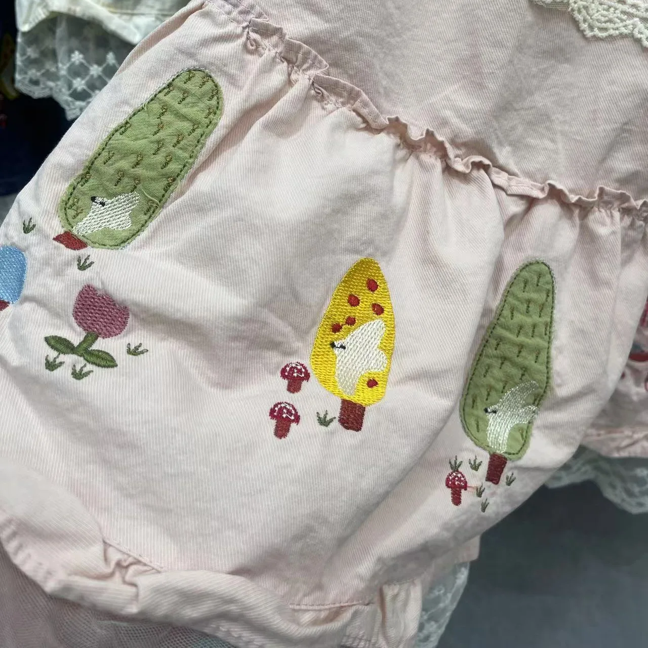 Falda de longitud media adelgazante de cintura alta con sistema forestal Retro, falda f para mujer con bordado de otoño para escuela de arte pesado