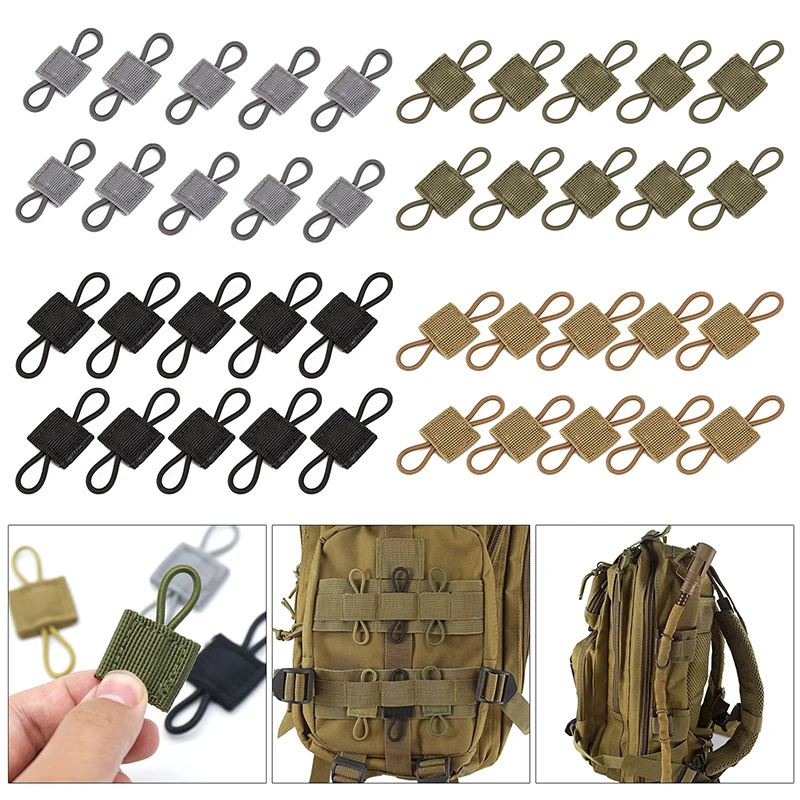 2/5/10Pcs MOLLE Elastic Nylon Webbing Ribbon Buckle Outdoor Hiking Hunting Backpack Vest PTT Antenna Stick Pipe Binding Retainer