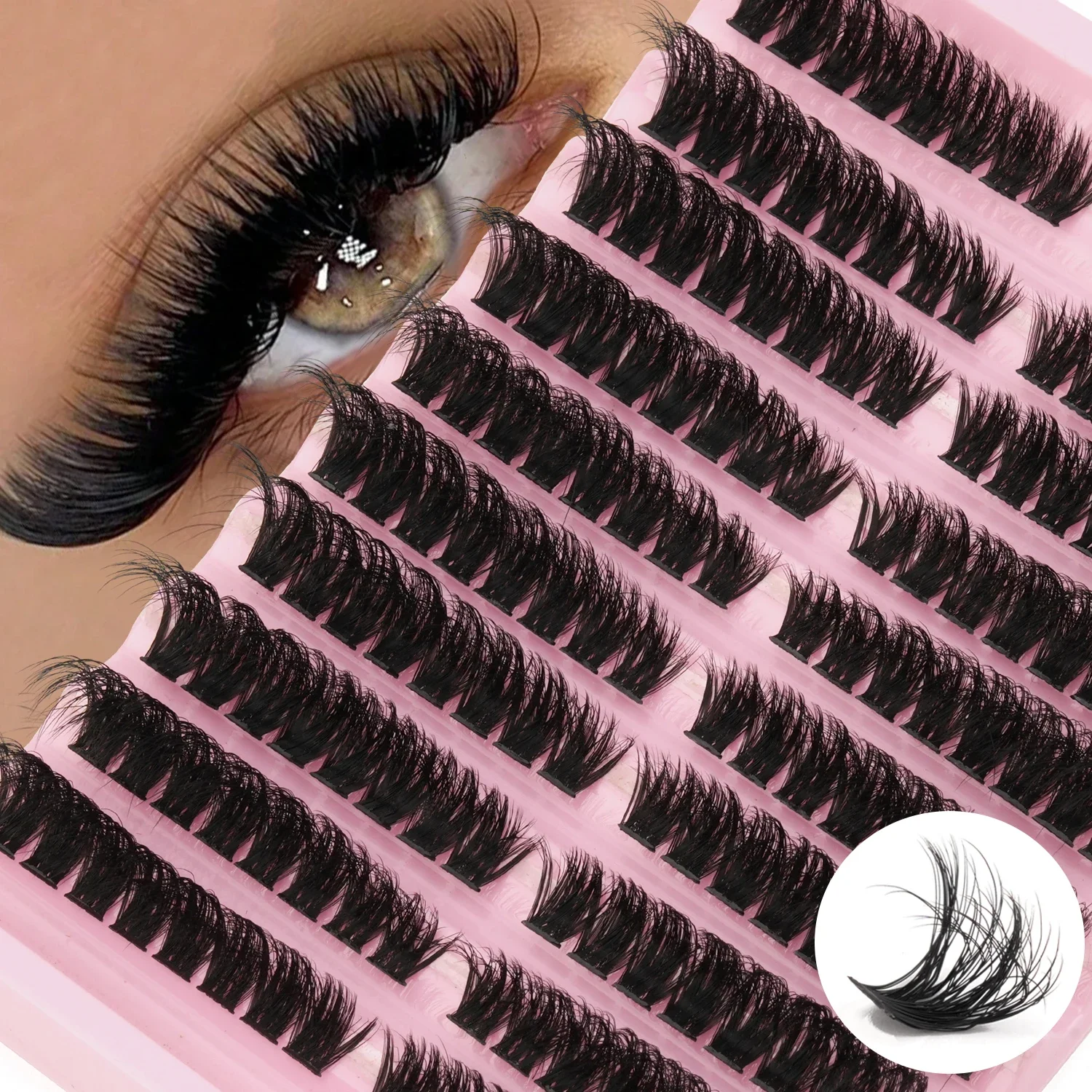 160 PCS Russian Cluster Lashes - đánh giá và giá Eyelash Extension Wispy