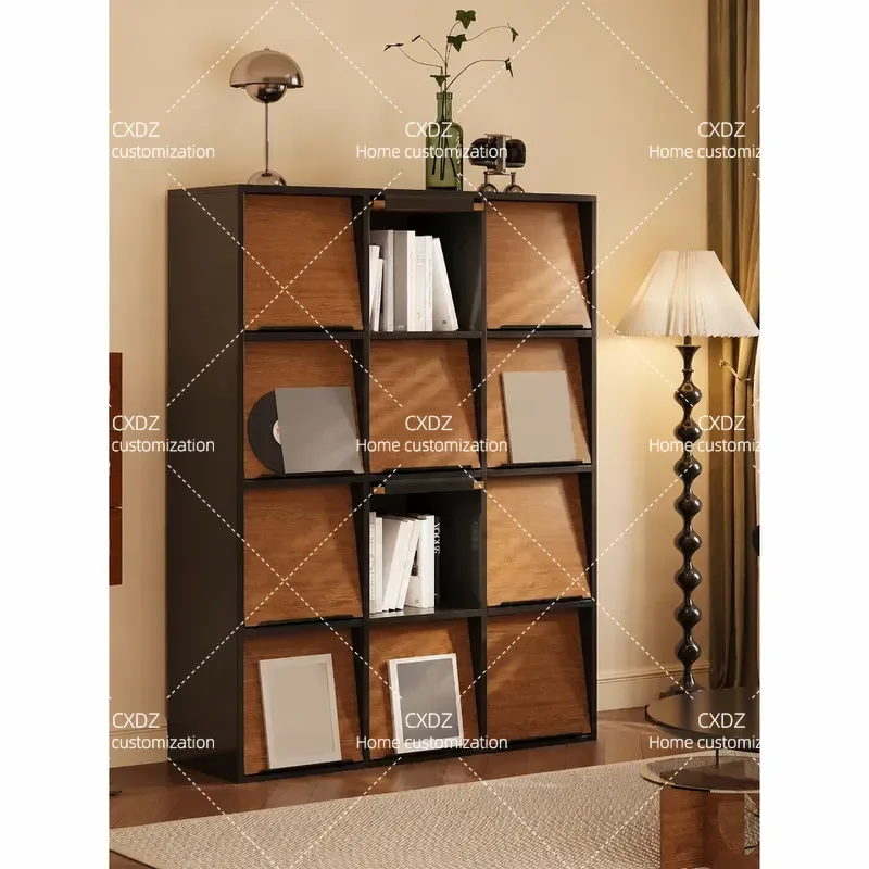 Medieval Style Floor to Ceiling Bookcase Modular Display Cabinet for Living Room Free Combination Storage Unit with