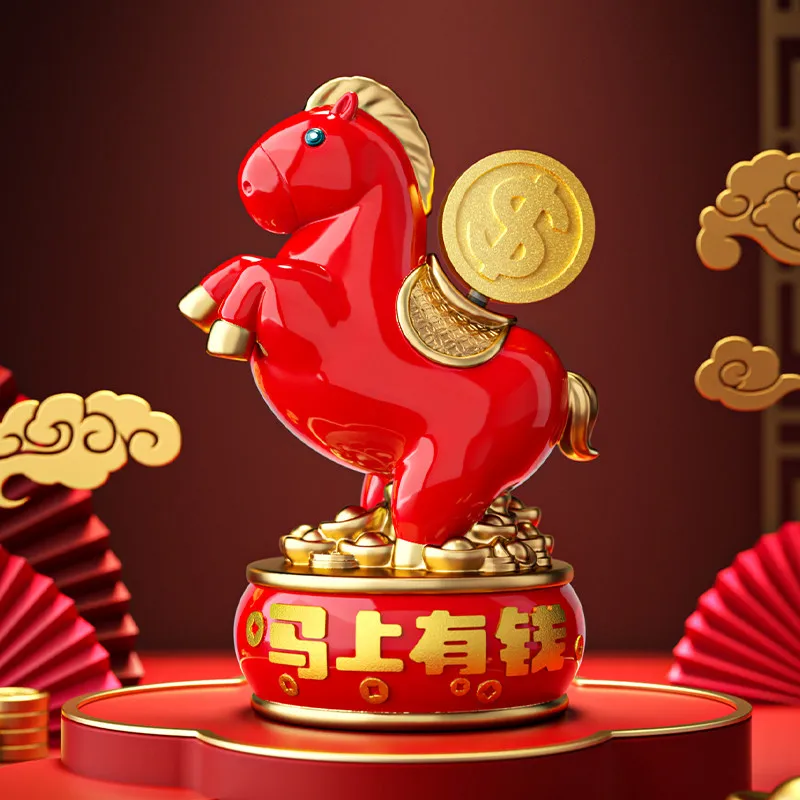 Wealth Bringing Horse Figurine 2026 Spring Festival Decoration New Year Mascot Plush Toy Lucky Ornament Gifts