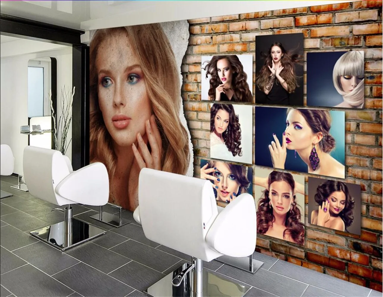 beibehang Custom photo 3d wallpaper personality fashion charm creative hair salon barber shop background murals papel de parede