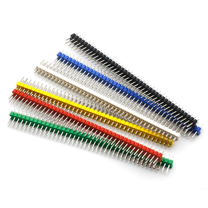 10/100PCS 2.54mm Pitch 40Pin Single/Double Row Male Header Red Black Blue Green Color Pin Header Connector PCB Board For Arduino