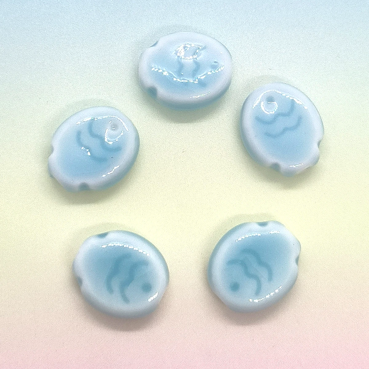 Biscuit Fish Ceramic Beads 13x15mm Blue Cookie Fish Charms 5pcs 10pcs for DIY Jewelry Making Bracelet Necklace Gift - view 5
