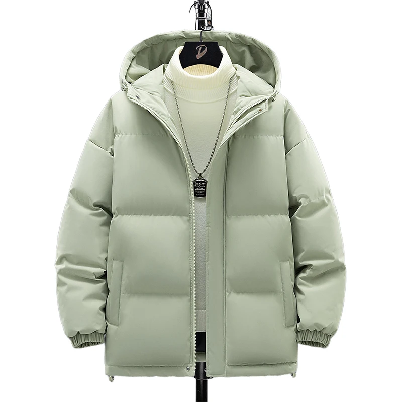 Jaket hoodie katun pria, M-8XL olahraga roti warna polos desain ritsleting, besar pria musim dingin 2024