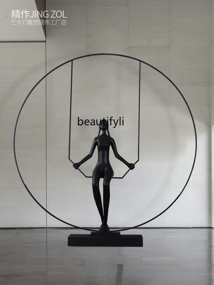 

zzCreative Abstract Figure Sculpture Ornament Sample House Exhibition Center Hotel Model Room Large Fiberglass Floor