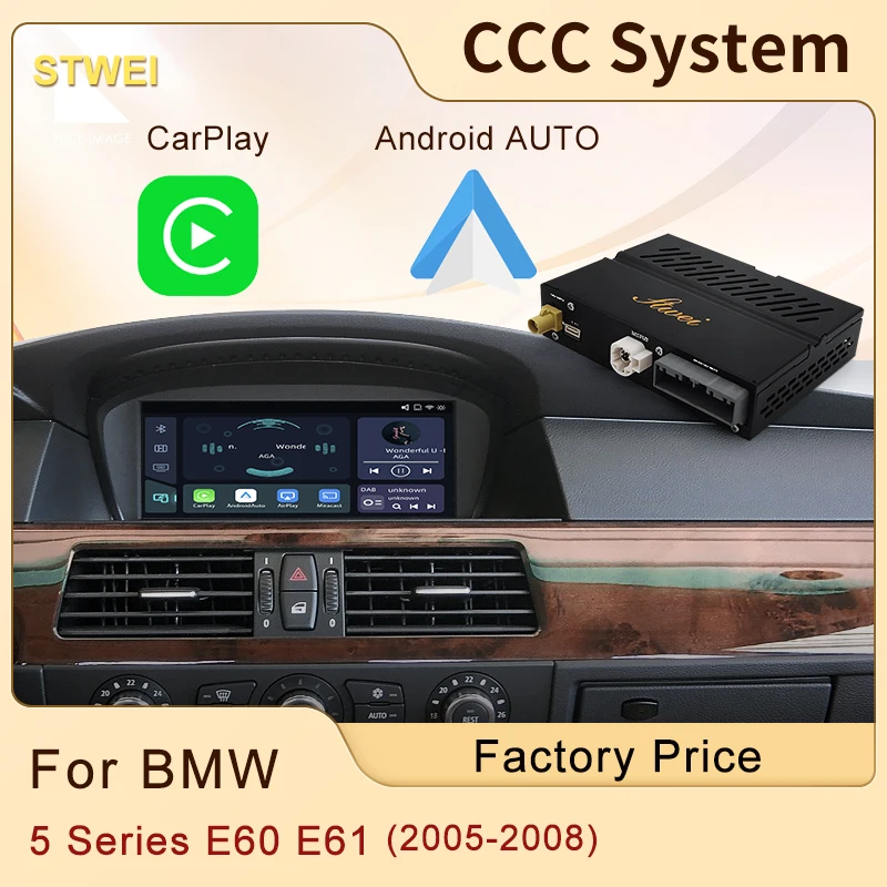 Drahtlose CarPlay Modul Box Für BMW CCC 5er E60 E61 2005-2008 Auto Spielen Android Auto Spiegel Link vorne Hinten Kamera