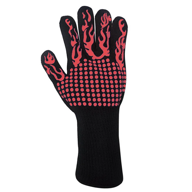 Grilling Gloves Oven Mitten Grill Leather Gloves Heat Resistant Up To 1472 Fahrenheit Universal Size Cooking Baking Frying Glove