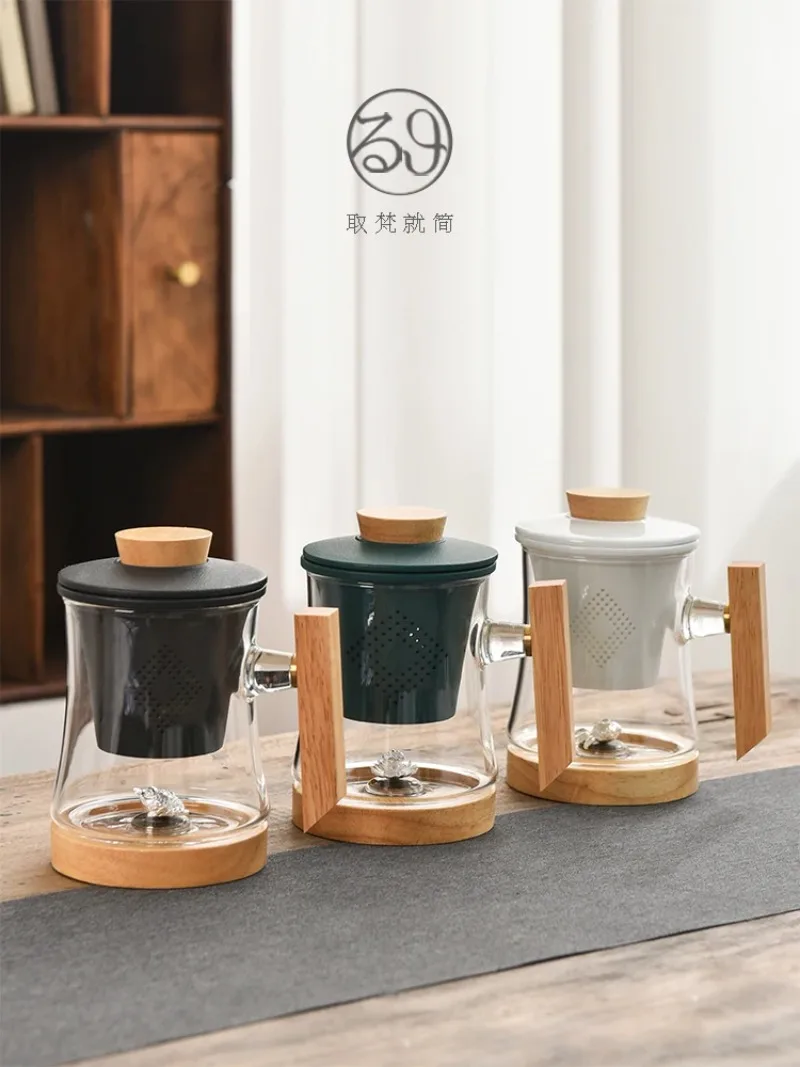 

Кружка большой емкости в скандинавском стиле, керамическая стеклянная кружка с крышкой для дома, простая чашка для чая с фильтром для воды